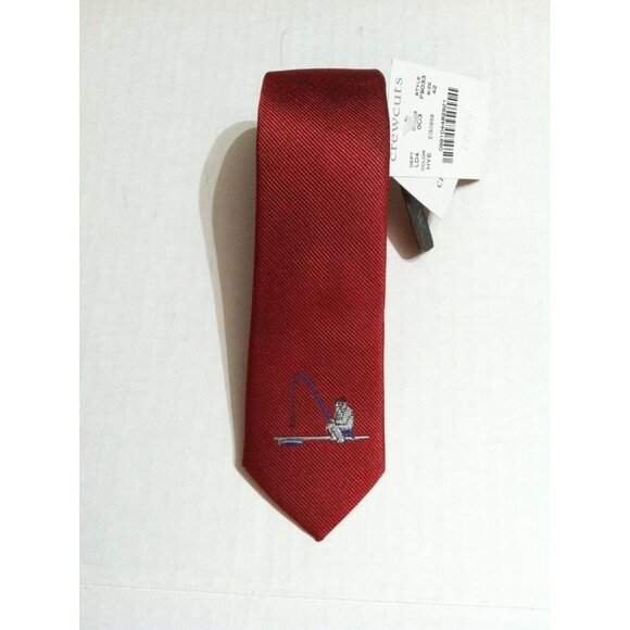 J.CREW BOYS NEW DARK RED 100%SILK NECK TIE WIDTH: 1 7/8"LENGTH: 42"